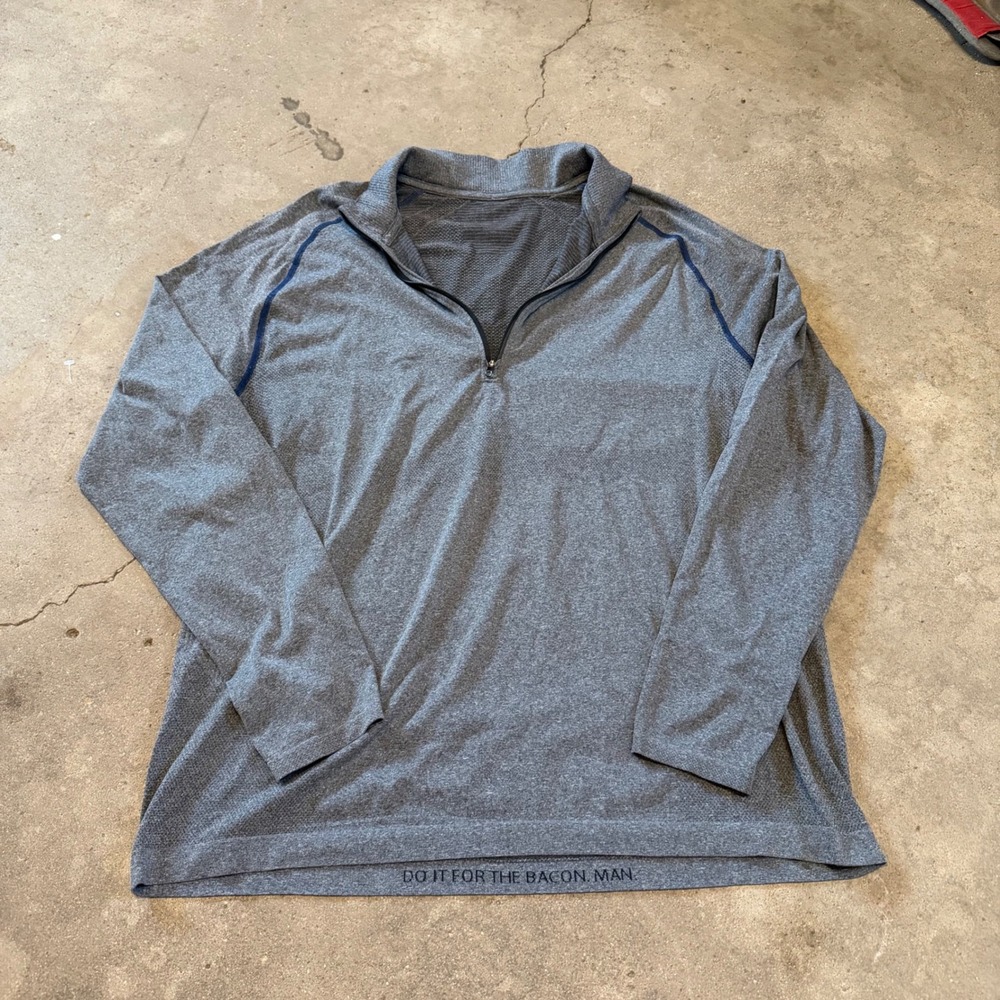 Lululemon Metal Vent Tech 1/2 Zip Pullover Men L Gray Long Sleeve Thumbholes